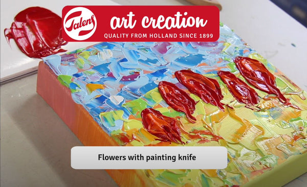 Painting Acrylic Flowers With A Painting Knife