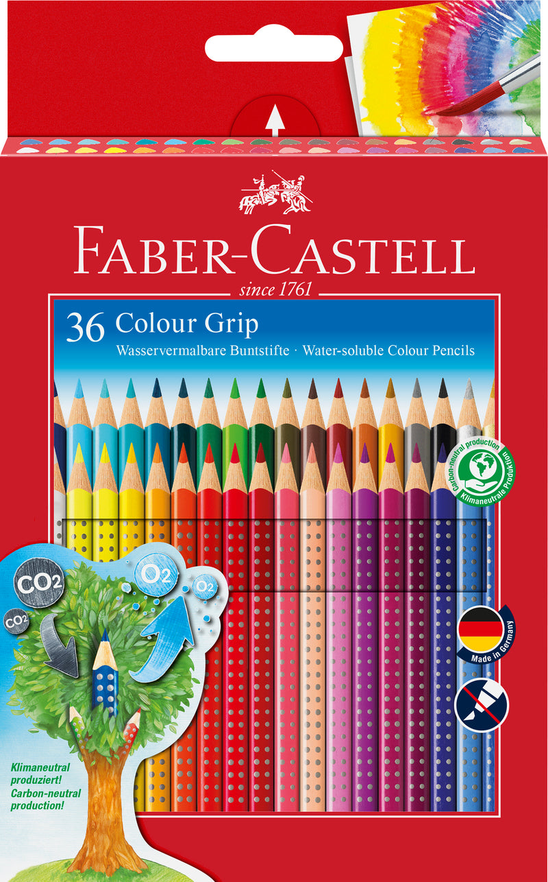 Triangular colour pencils, cardboard wallet of 24